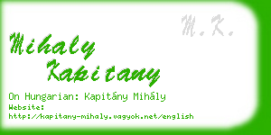 mihaly kapitany business card